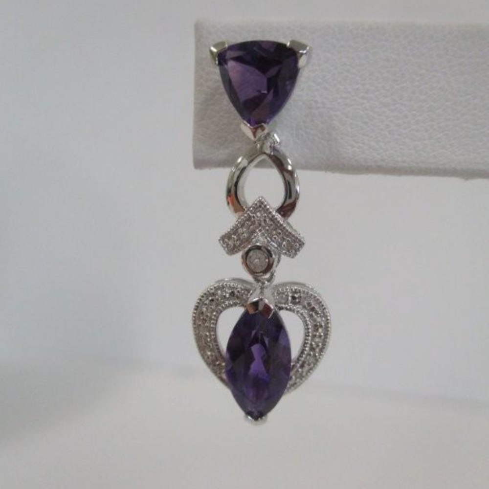 Amethyst & White Topaz Earrings with Appraisal